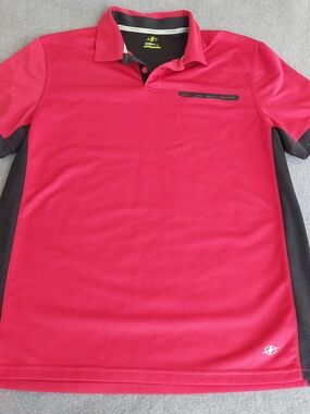 NordicTrack Men's NT Dri Performance Polo Shirt Red Black Large
